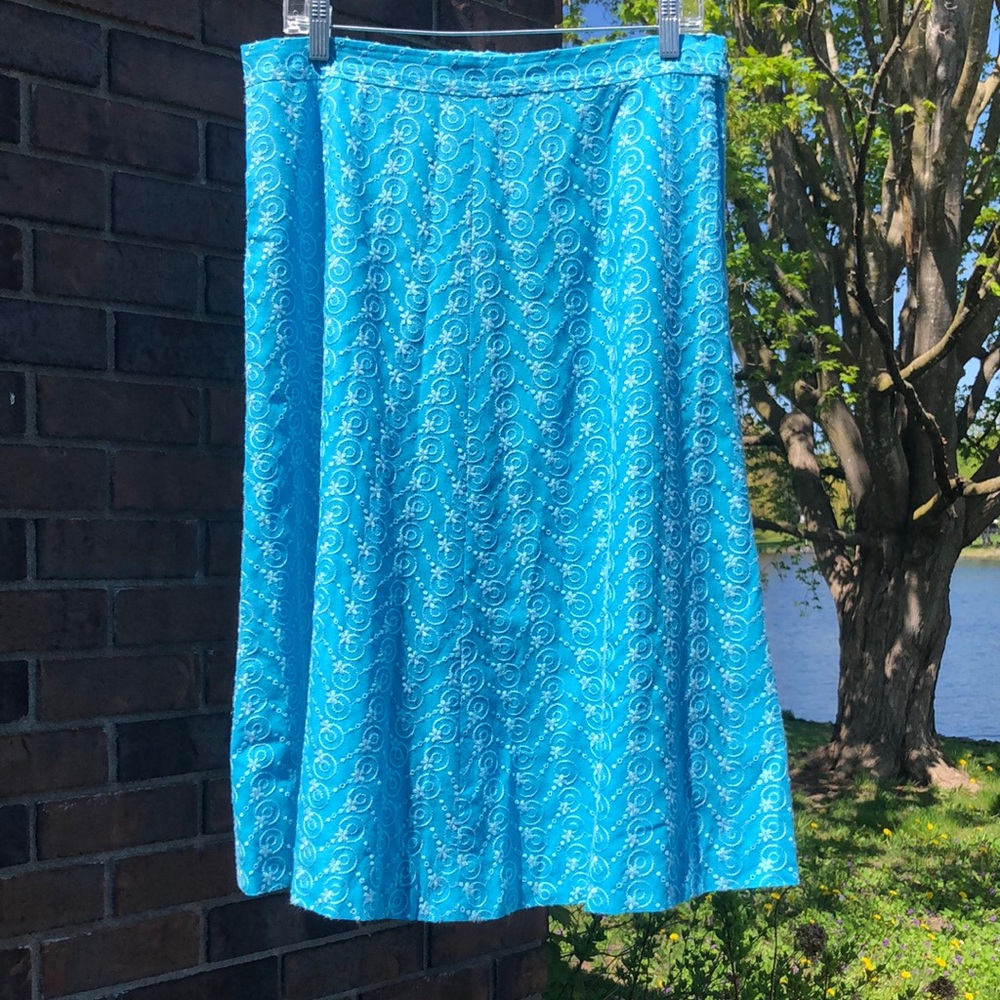 Vintage Cotton Eyelet A-Line Skirt